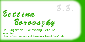 bettina borovszky business card